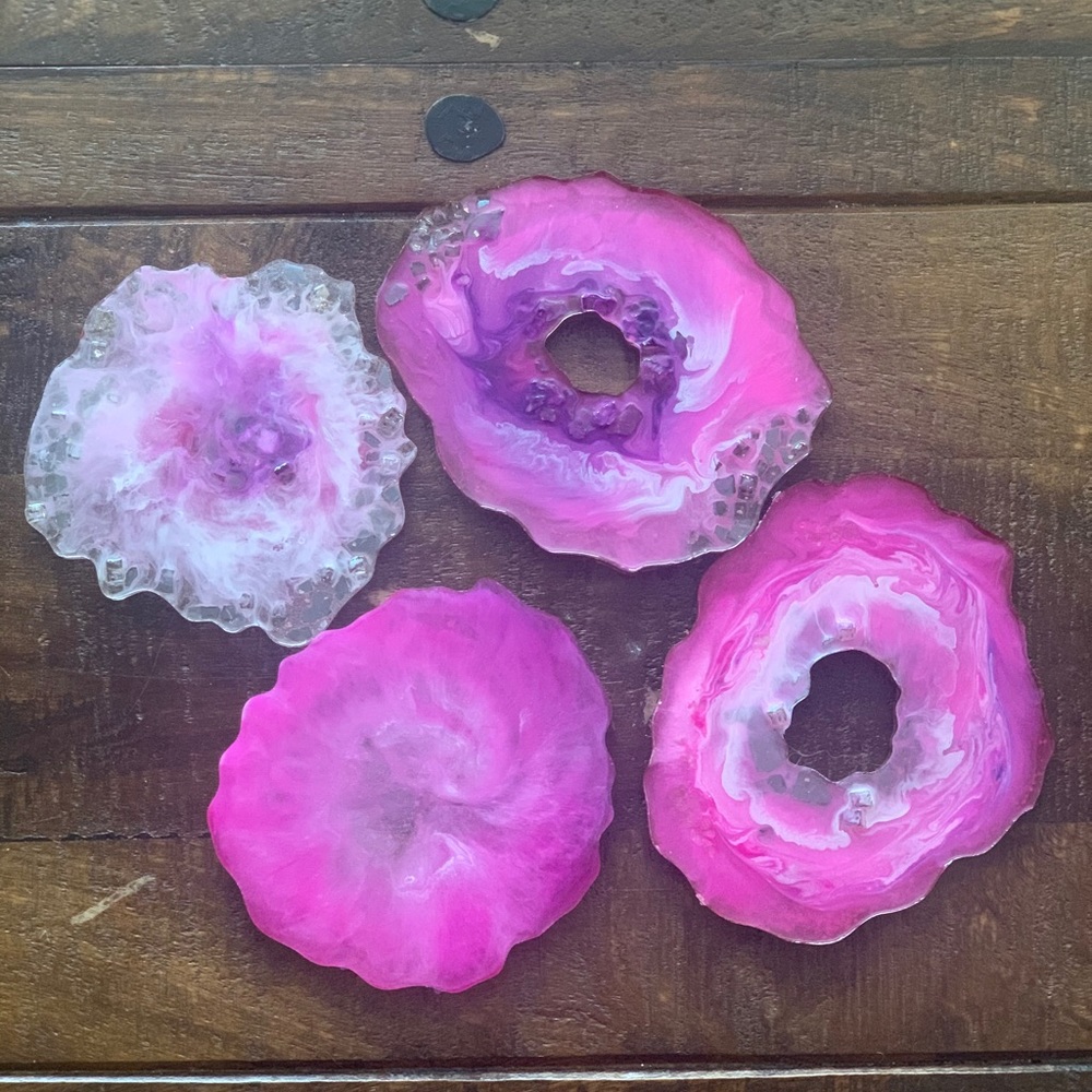 Geode inspired coaster set